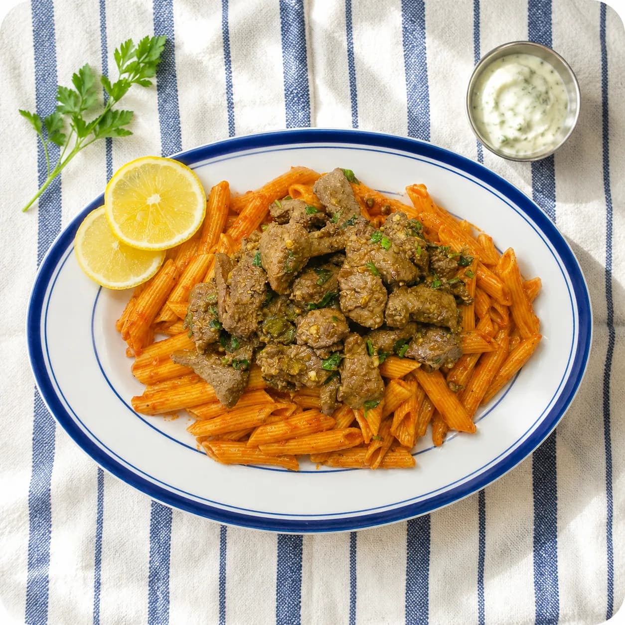 Alexandrian Liver with pasta