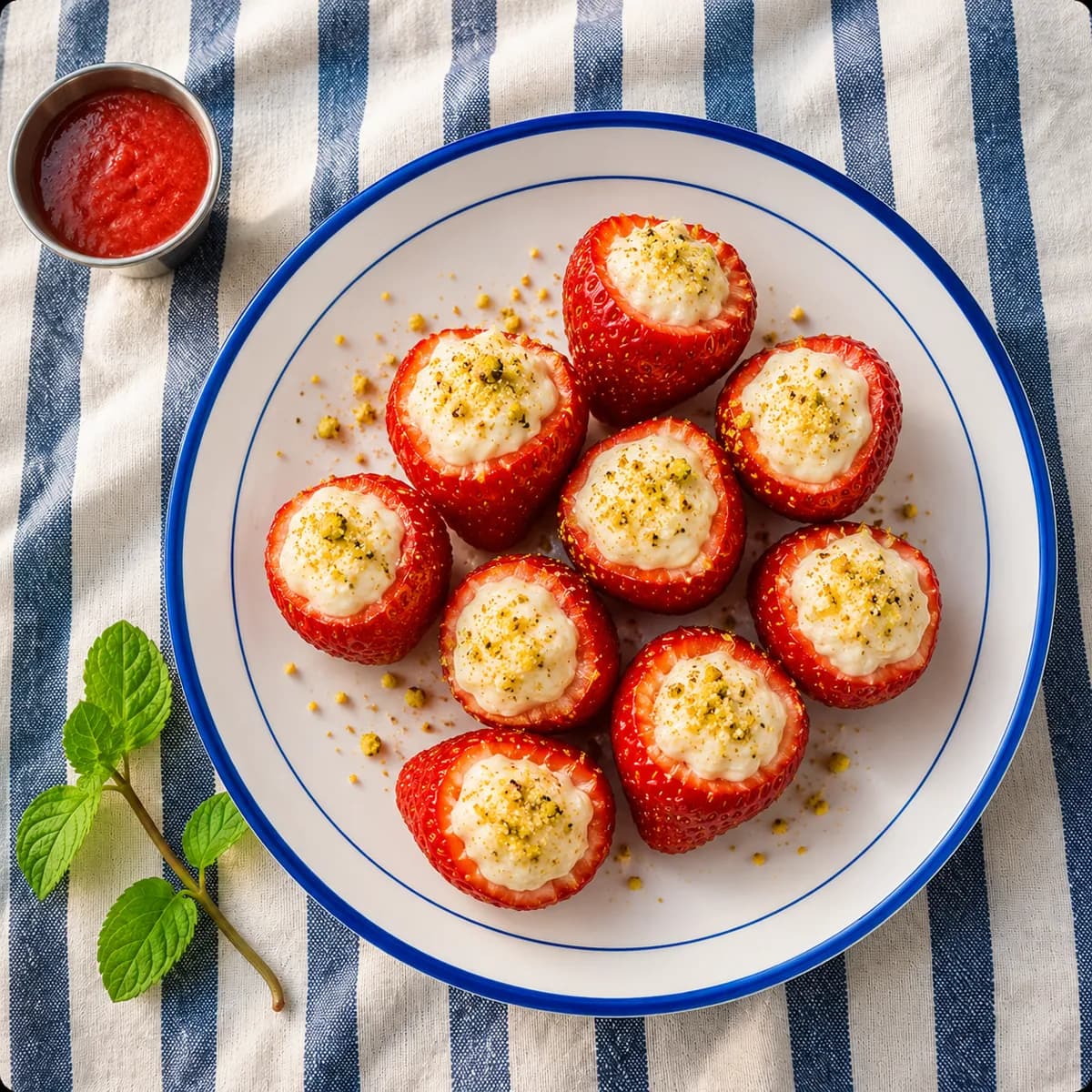 Cheesecakes stuffed strawberries