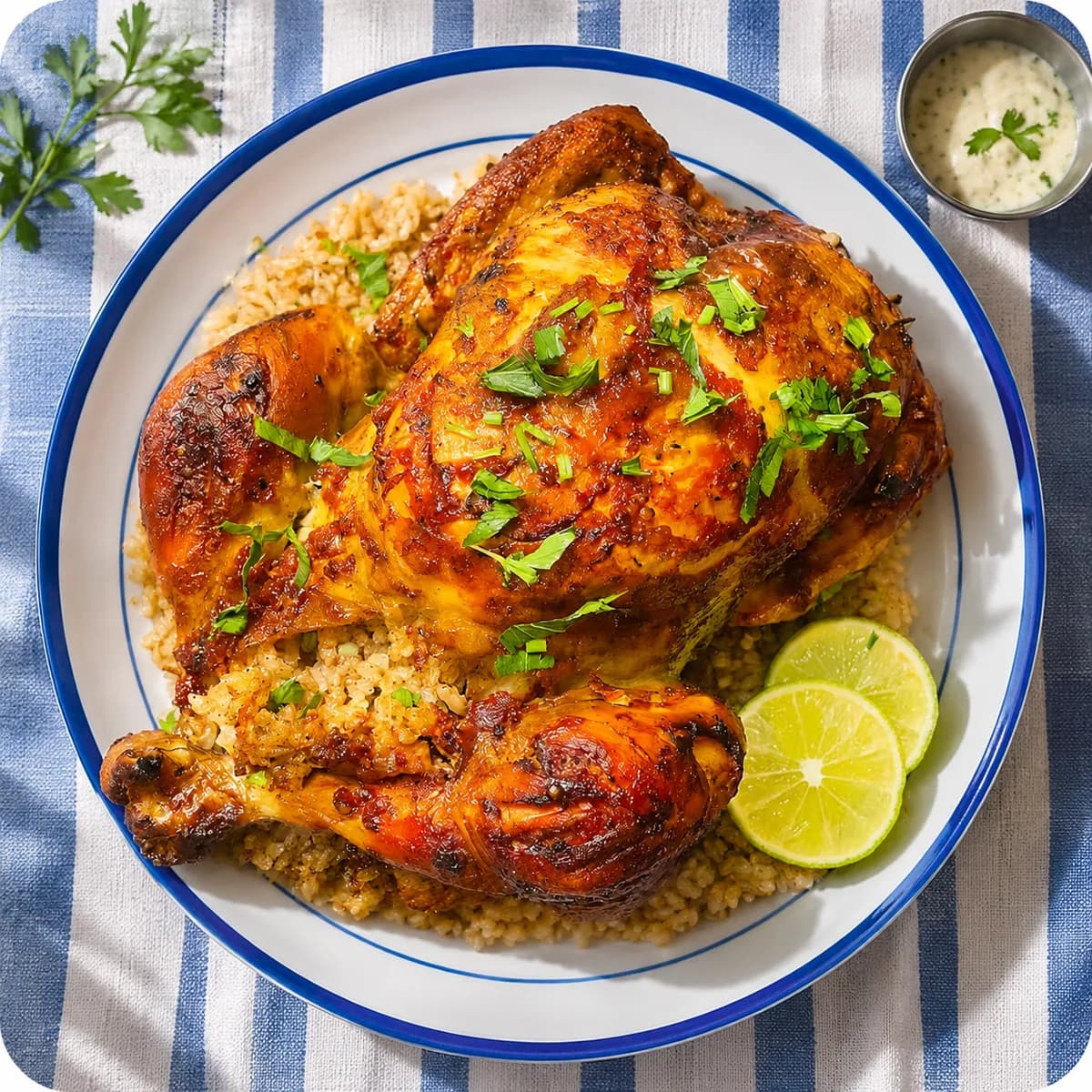 Chicken stuffed with rice