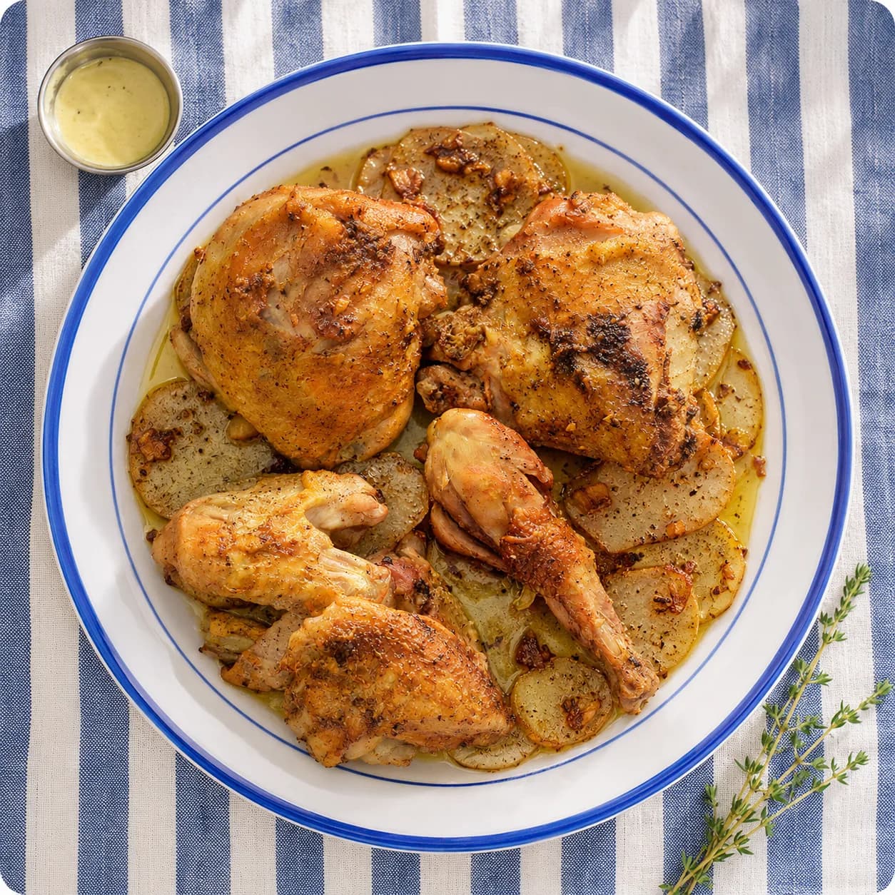 Chicken legs with potatoes