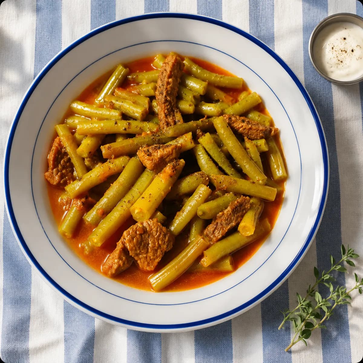 Green bean with meat
