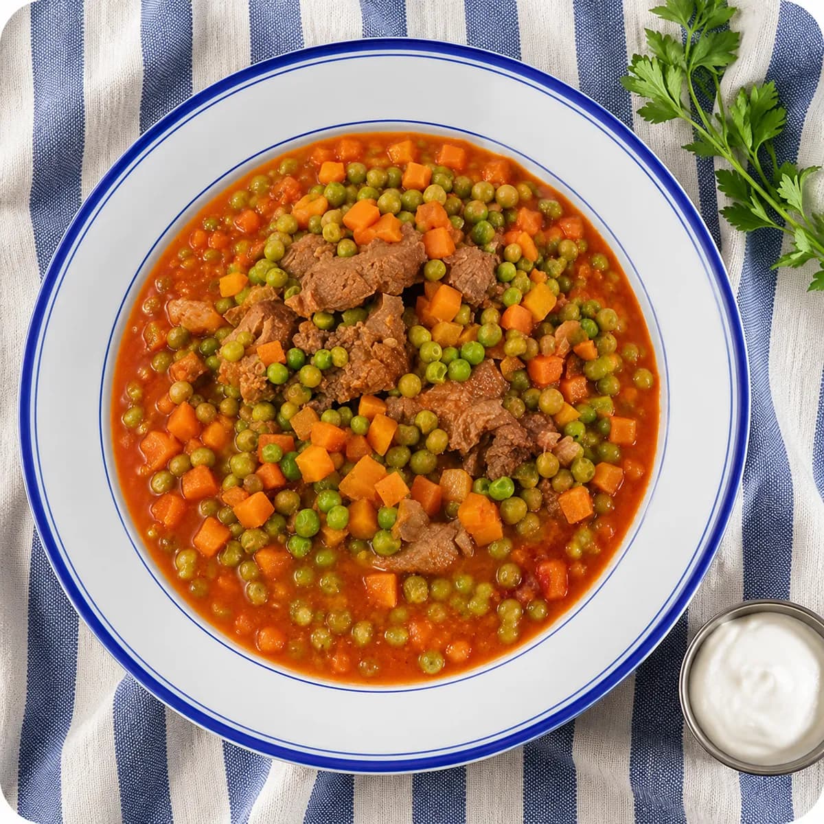 green peas with meat
