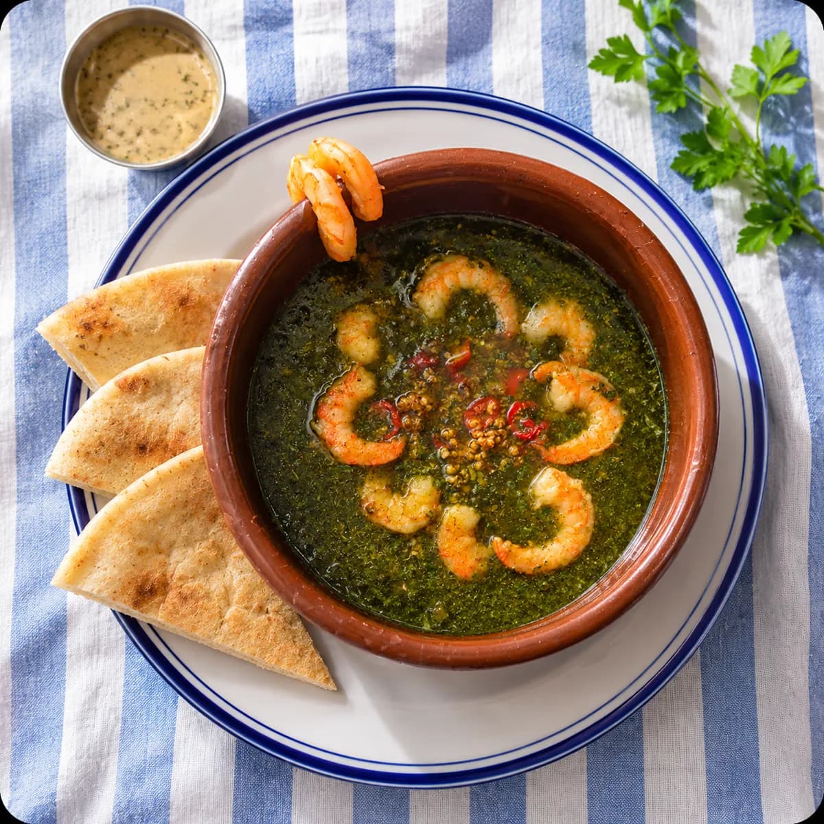 Molokhia with shrimp