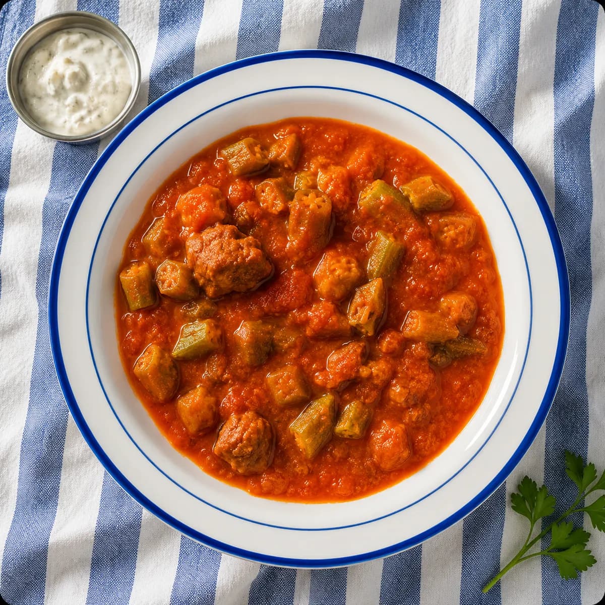 Okra with meat