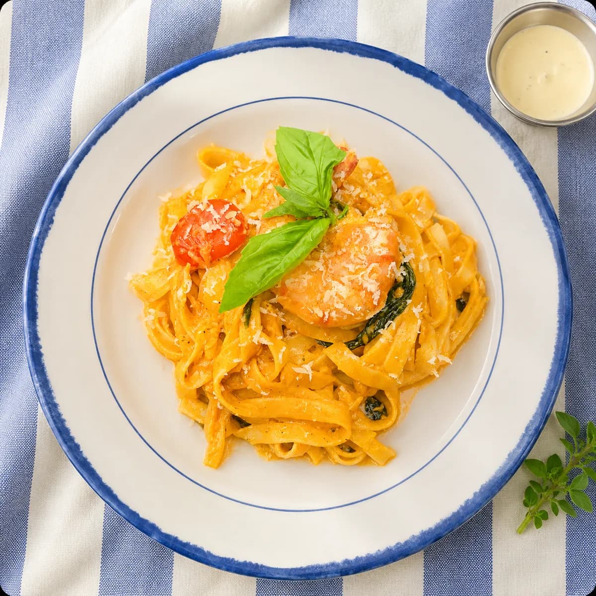 Pink Sauce Shrimp Pasta