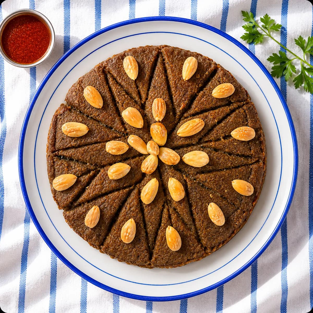 Syrian kibbeh in a tray
