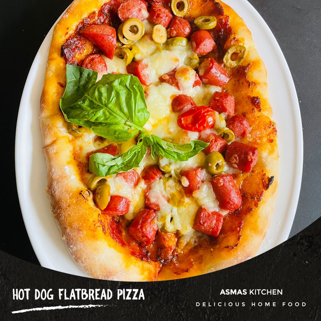 Hot dog Flatbread Pizza photo