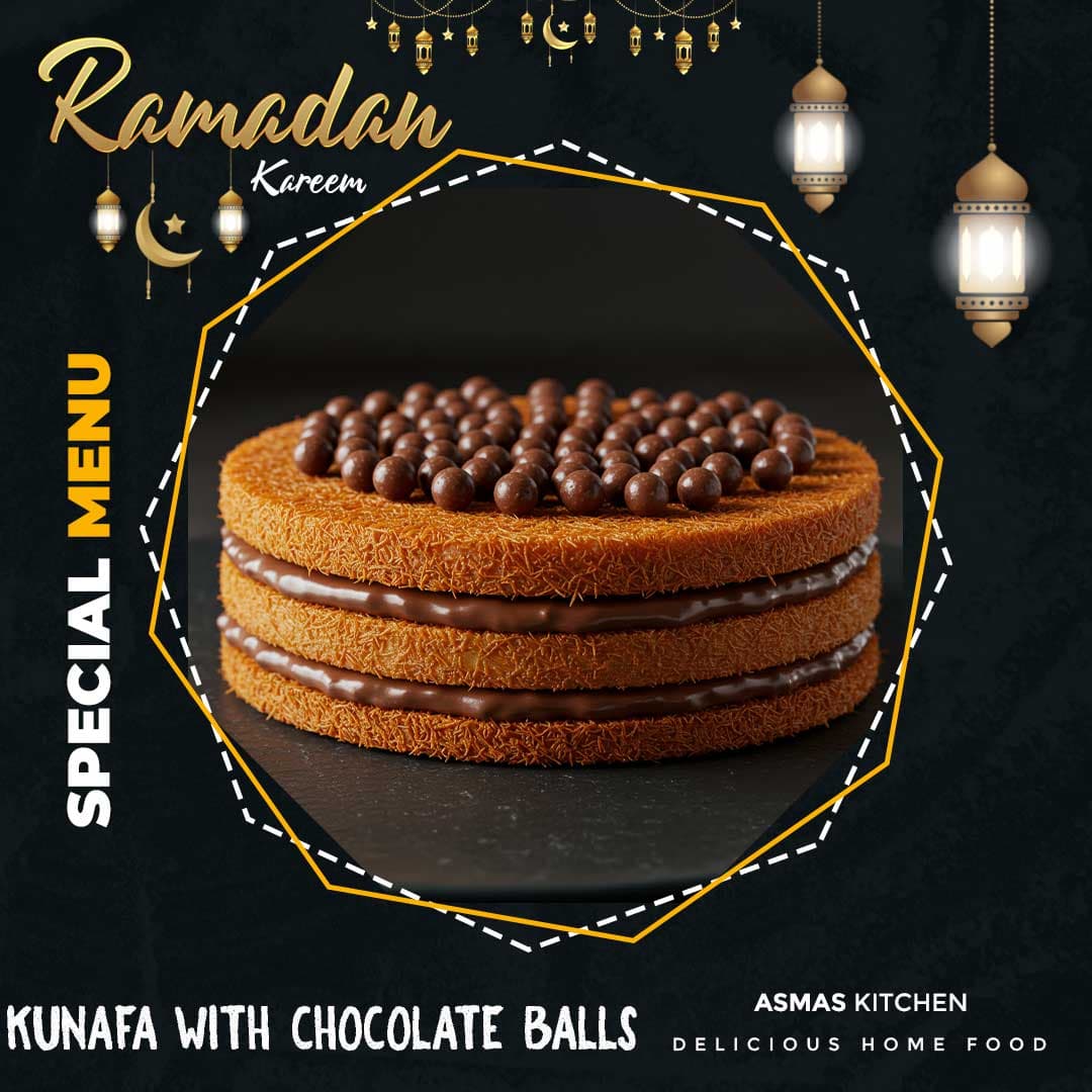 Kunafa with chocolate balls