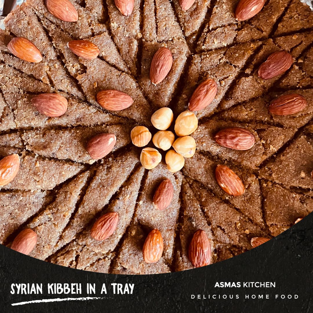Syrian kibbeh in a tray photo